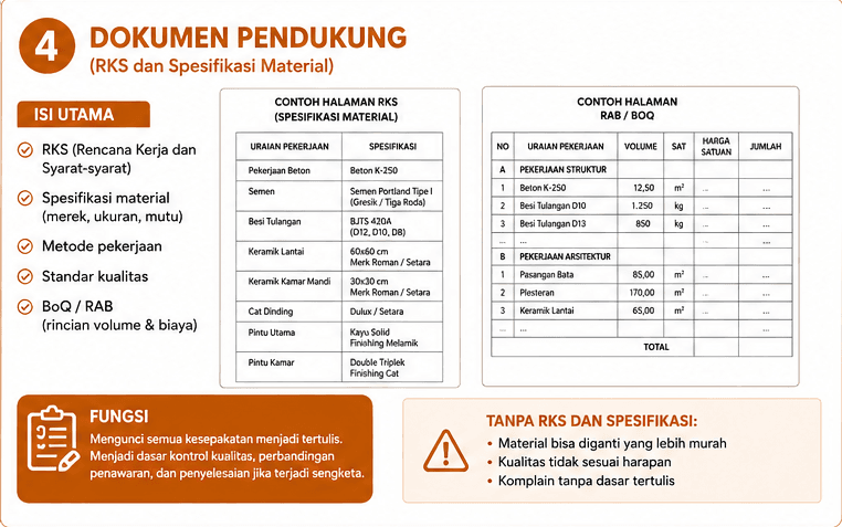 Gambar Kerja Rumah Lengkap dan Profesional, Apa Saja Isinya? 4 Dokumen Pendukung (RKS dan Spesifikasi Material)